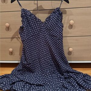 Rebecca Taylor Navy and Pink Ruffle Dress